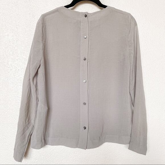Rodebjer Sheer Pleat Front Button Back Blouse Size Small - Picture 10 of 11